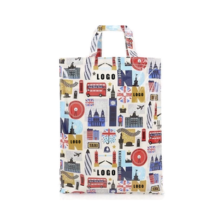 Custom British Souvenir <strong>Bag</strong> Double Decker Bus Big Ben Print Eco Friendly Grocery <strong>Bag</strong> for Travel Shopping - Product Image 1