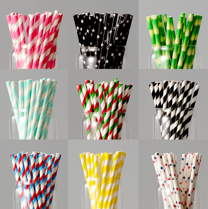 Custom Colorful Disposable Drink Straws Manufacturer's Custom Drinking Paper Straws