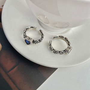 Zircon Love Flower Adjustable Ring Vintage Jewelry <strong>Chrom</strong> <strong>Hearts</strong> Ring Artificial Jewelry for Women - Product Image 3
