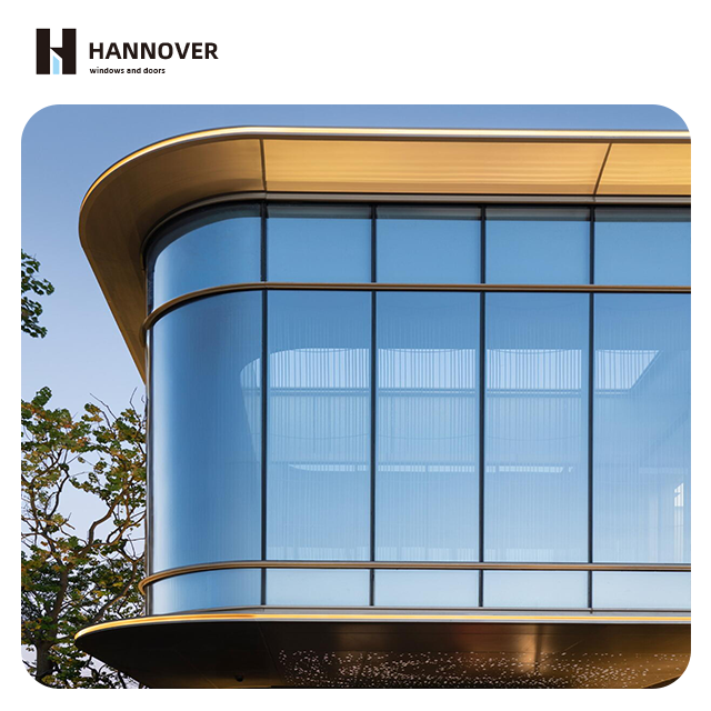 HANNOVER Премиум алюминиевая и стеклянная Навесная стена для коммерческих зданий прочные настраиваемые наружные решения
