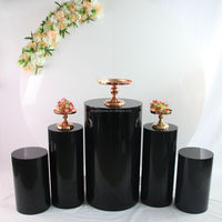 Décorations de mariage chaudes de style moderne de cylindre acrylique doré personnalisé de 70cm de haut Iangel avec base chaude