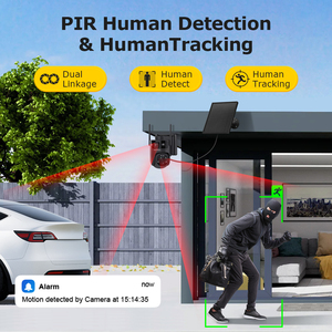 15x Zoom đôi màn hình xem không dây Wifi máy ảnh tiêu thụ điện năng thấp con người phát hiện máy ảnh tự động theo dõi CCTV hệ thống báo động - Product Image 4