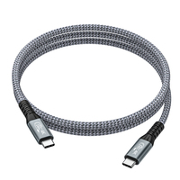 Kabel Data USB3.2 Gen2 2m Dual 4K kompatibel dengan transmisi tipe-c 20Gbps untuk PD240W dan iPh 15 kabel Data USB