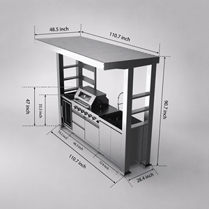 Cocina Exterior de Lujo de Acero Inoxidable 304 con Carpa, Parrilla a Gas, Fregadero, Refrigerador y <span class=keywords><strong>Asador</strong></span> para Patio Trasero - En Stock en EE. UU. - Product Image 2