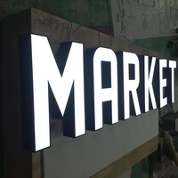 Lettres en relief 3D en acrylique et acier inoxydable avec éclairage frontal pour enseignes extérieures d'entreprises, de magasins, de bureaux, de centres commerciaux, d'écoles, d'hôpitaux et de bâtiments