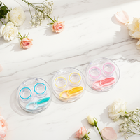 Étui à lentilles de contact miniature portable mignon et coloré, simplicité, emballage cosmétique, boîte à lentilles de contact, emballage personnalisé