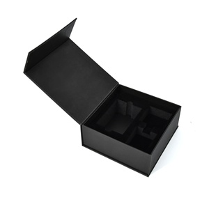 Luxury Jewelry Gift Boxes Custom Logo Black Magnetic Boxes with Foam Velvet Insert