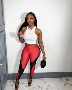 Canotta estiva in bianco personalizzata due pezzi <span class=keywords><strong>tuta</strong></span> Jogger 2 pezzi Set Track Suit per le donne - Product Image 2