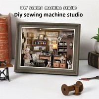 Nouvelle Arrivée : Studio de Couture en Bois, Micro-modèle DIY à Assembler, Jouet Créatif en Blocs de Construction, Cadeau Idéal
