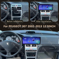 Marco de Navegación para Auto Android Maisimei para PEUGEOT 307 2002-2013, Panel de Audio, Marco para Reproductor de Radio de 12.3 Pulgadas