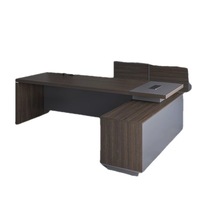 Conception en bois de luxe moderne Administration de la maison en forme de L PDG Directeur Bureau Mobilier de bureau Table et chaise Combinaison