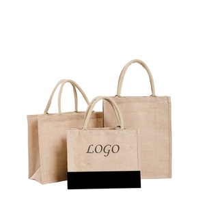 Sac en jute personnalisable avec logo, imperméable, réutilisable, écologique, avec couleur personnalisée pour les courses et les activités de plein air - Product Image 1