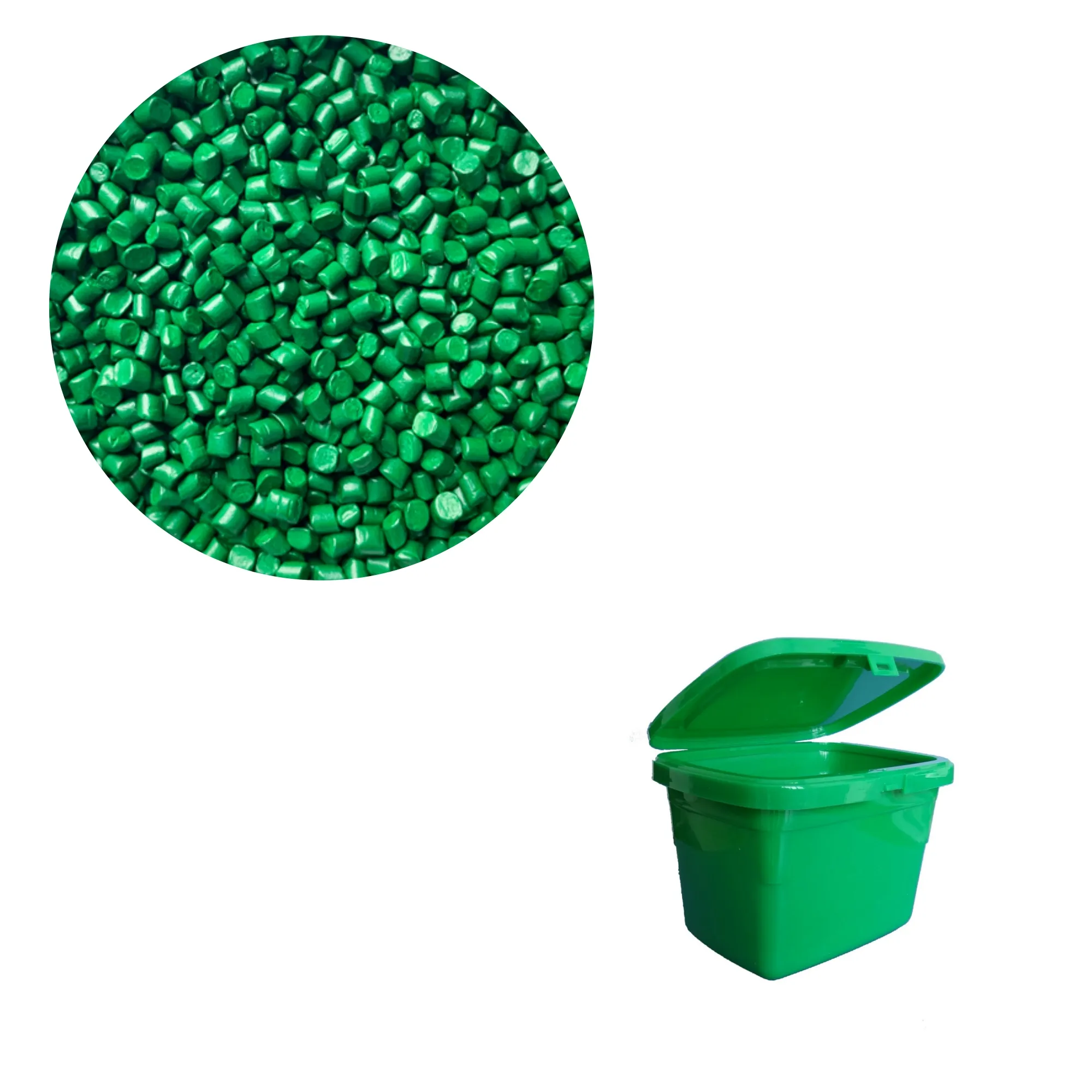 Green masterbatch polypropylene pelet plastik pp granule untuk kotak plastik kelas makanan