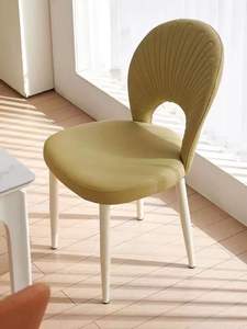 High End Luxury Internet Celebrity Nordic Luxury Curved Chair Modern Minimalist Home Makeup Nail Art <b>Backrest</b> Shell Chair - Product Image 6