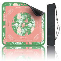 Tapis de table Mahjong style chinois Paon, antidérapant, silencieux, avec bord en caoutchouc, lavable, imprimé, pour jeu de société multijoueur