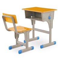 Mobilier de classe chaise de bureau d'école table d'étude à hauteur réglable bureau d'étudiant monoplace et chaise pour l'école primaire