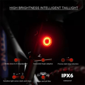 Nouveau produit : Feu arrière de vélo intelligent à détection automatique avec freinage et chargement USB, feu stop de vélo, éclairage de vélo - Product Image 5