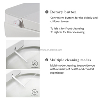 WC monobloc en céramique moderne pour hôtel avec réservoir encastré, évacuation en S, sans électricité, chasse d'eau pulsée et bidet