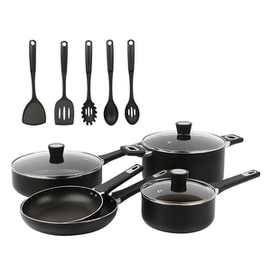 Ensemble de casseroles en céramique antiadhésives de haute qualité, violet, 13 pièces, avec couvercles en verre et ustensiles, pour cuisinières à gaz et à induction - Product Image 1