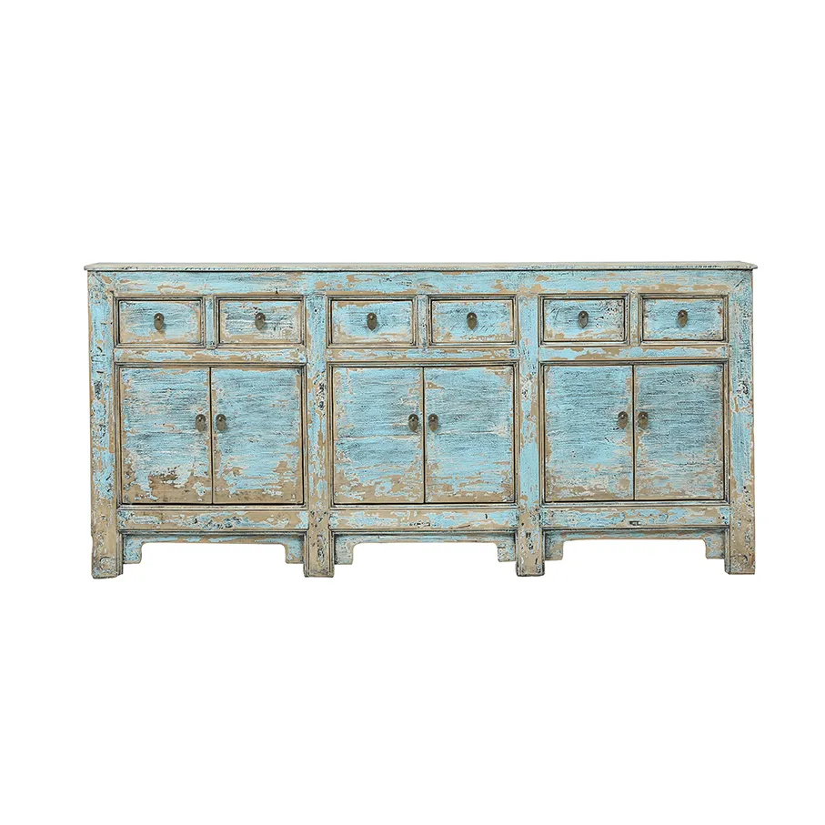 Shanxi-armario azul largo, antiguo chino, venta al por mayor