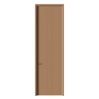 Portes d'entrée extérieures simples en bois massif modernes et robustes pour villas résidentielles