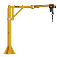 Grue à flèche articulée électrique pliable 200 kg, montée sur poteau, avec équilibrage frontal, palan de levage intelligent à câble et télécommande