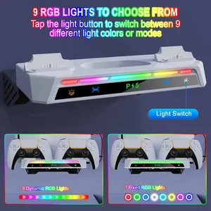 <span class=keywords><strong>Soporte</strong></span> de pared para <span class=keywords><strong>Playstation</strong></span> 5/PS5 Slim/Pro edición con disco/digital, admite carga dual para 2 controles - Product Image 6
