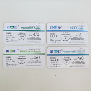 Rtmed เย็บแผลไนลอนโพลีเอไมด์ปราศจากเชื้อด้ายเย็บผ้าที่ผ่านการฆ่าเชื้อแล้วไม่สามารถดูดซึมได้ - Product Image 2