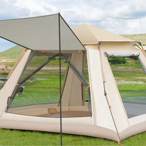 Carpa de Playa Automática de Doble Capa con un Dormitorio, de Fibra de Vidrio, Impermeable (Más de 3000 mm), Portátil, para las Cuatro Estaciones, Ideal para Campamentos Familiares de Verano - Product Image 1