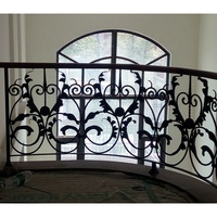 Rampe de balcon courbée en fer forgé style Tanlong, balustrade décorative en métal, revêtement en poudre antirouille, rampe extérieure