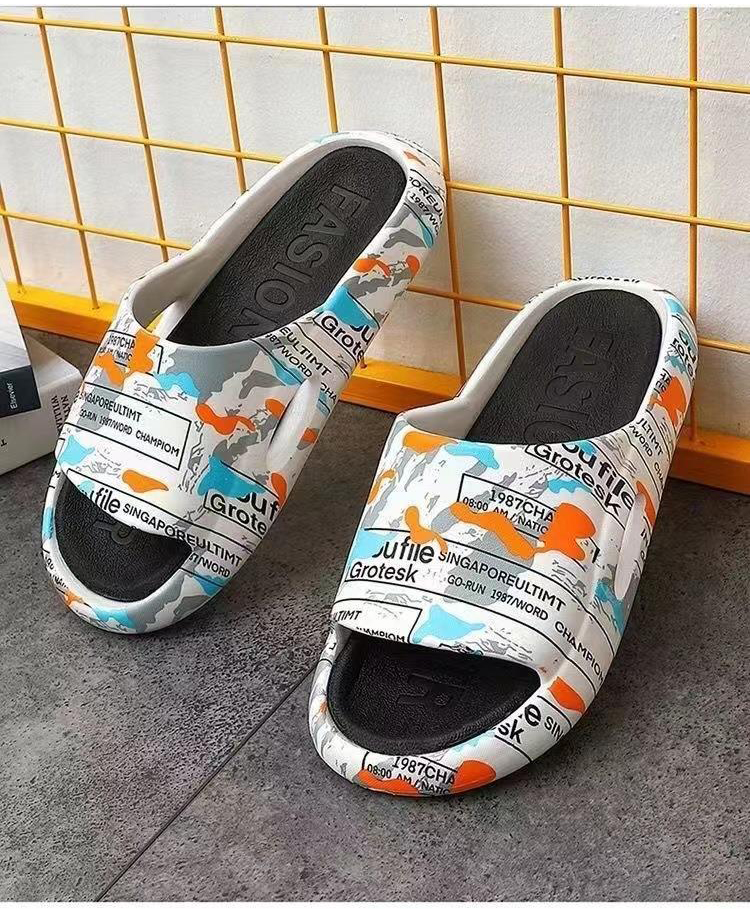 Custom Printed Outdoor Slides Women Men Thick Bottom Slippers Platform Non Slip Shoes