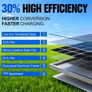 Batterie solaire pliable tout-en-un 50W en silicium monocristallin à haute efficacité pour le camping, la randonnée, les urgences et les voyages - Product Image 4