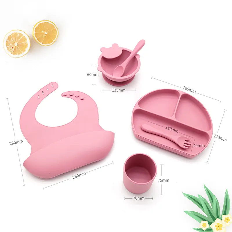 Custom Packaging Bpa Free bambini bambini viaggio bambino Set di alimentazione biberon in Silicone per neonati Set per bambini in Silicone