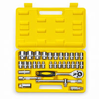 Set Soket Metrik 32-Piece 1/2 Inch Drive 8-32mm dengan Ratchet dan Soket Busi 100532