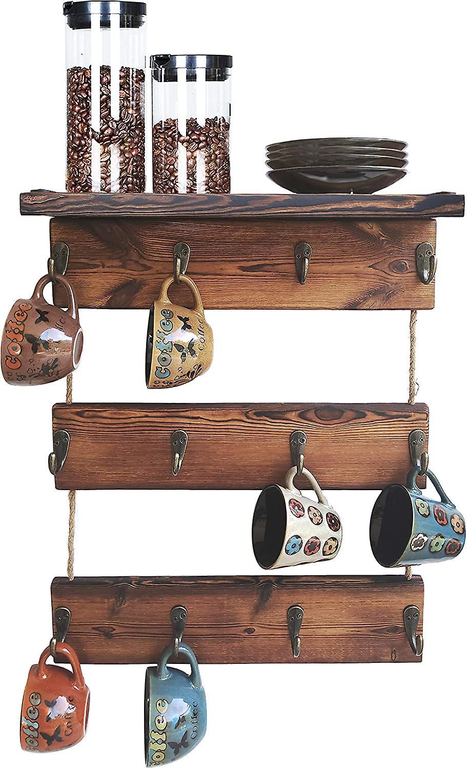 Apache Factory Price Custom Store Oak Powder Coated for Coffee Tea Mug Storage Display Stand Floor Standing for Rack — view 2