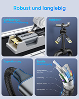 Cable de Datos USB de Alta Velocidad SUNGUY de 5 Gbps con Trenzado de Nailon, Cable de Carga Rápida para TV y Laptop