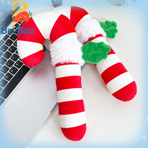 Factory Wholesale 8 Inch <strong>Plush</strong> Toy OEM Christmas Candy <strong>Cane</strong> Design Holiday Decoration Soft Festive Plushies Figurine in Stock - Product Image 2