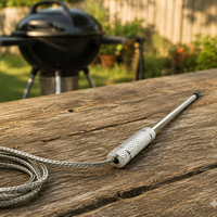 Fourchette de barbecue NTC100K avec poignée moletée et sonde de température alimentaire