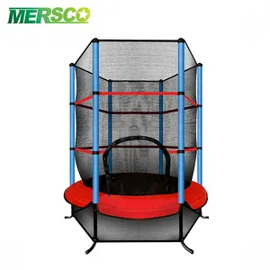 Trampolin balita kustom produsen dengan jaring, trampolin latihan Mini Ultra aman bulat dalam ruangan untuk anak-anak