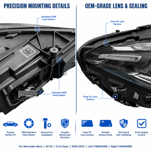 Phare LED pour Mercedes-Benz CLA W118 2019-2023, Multibeam LED haute performance, DRL, 1189063900 1189064000, montage direct usine - Product Image 4