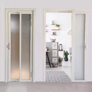 Puerta Interior de Diseño Moderno, Puerta Corredera Abatible de Aluminio y Vidrio para Cocina y Baño, Puerta Doble Extrema - Product Image 5