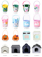 Nouveau panier de Pâques moderne et mignon en forme de lapin, sac cadeau pour bonbons, emballage pliable, léger, en feutre, personnalisable, décoration de vacances