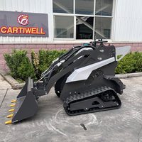 Mini Skid Steer Loader dengan Mesin Diesel KOOP 15-18hp Aliran Hidrolik Tinggi Loader Crawler Bertenaga