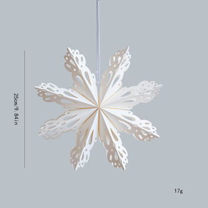 زينة معلقة جديدة على شكل ندفة ثلج ثلاثية الأبعاد من الورق المجوف بأسلوب نورديك لشجرة عيد الميلاد والنوافذ بطول أكثر من 200 سم - Product Image 6
