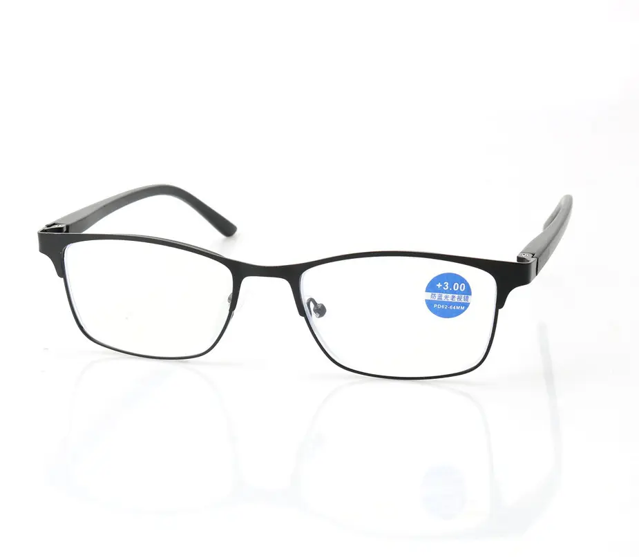 Grosir murah bingkai logam PC pelipis Musim Semi engsel orang tua mode anticahaya biru kacamata baca Pria Wanita