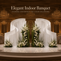 Décoration de mariage extérieure sur mesure tout-en-un : fleurs artificielles et fournitures pour scènes de mariage