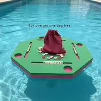 Table de Mahjong flottante pliable pour jeu de billard, tuiles de Mahjong flottantes personnalisables, tapis de Mahjong octogonal flottant, jeu de fête aquatique