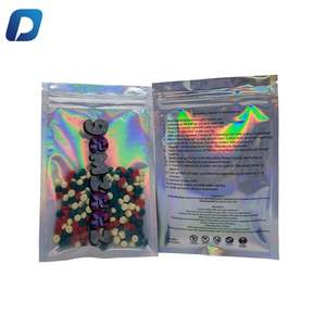 Tas kantung kecil ritsleting kunci kustom tas tahan bau hologram kunci ritsleting dapat digunakan kembali - Product Image 5