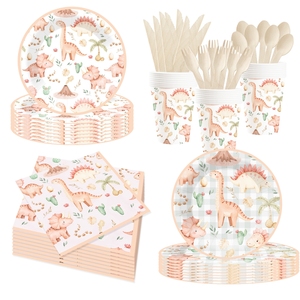 Vajilla Infantil con Diseño de Dinosaurios DAMAI para Fiestas de Cumpleaños, Platos, Servilletas y Vasos de Papel con Estampado de Dinosaurios para Baby Shower - Product Image 5