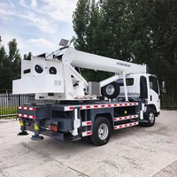 Grue de camion ISUZU KV600 de 8 tonnes, flèche de 28 mètres, grue hydraulique montée sur camion pour l'installation d'équipements d'usine